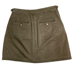 Limited Chinos Olive Green Cotton Mini‎ Skirt Size 6 Button Side Closure